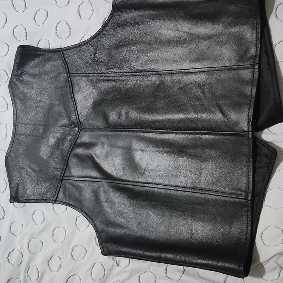 Genuine Leather Black Vest size 54 - Picture 2 of 4